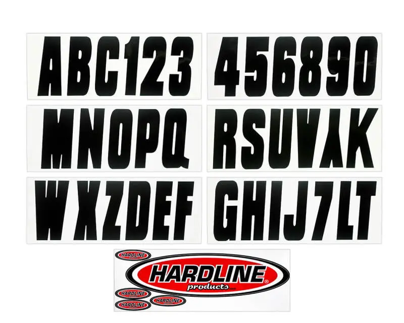 Hardline Boat Lettering Registration Kit 3 In. - 350 Black Solid 1