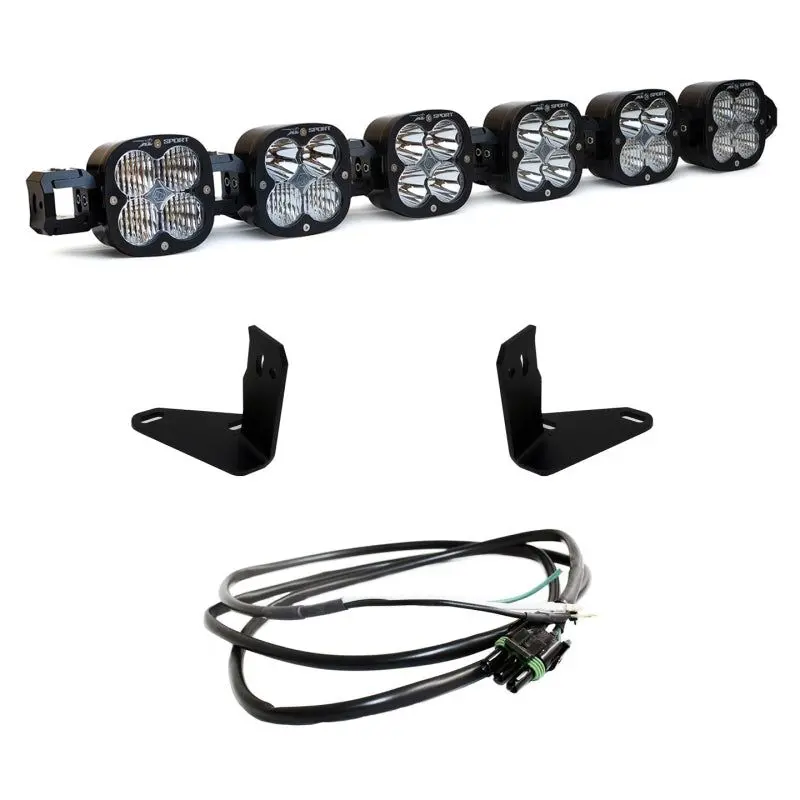 Baja Designs 2021+ Ford Bronco 6 Xl Linkable Light Bar Kit Steel Bumper Mount W/Upfitter 1