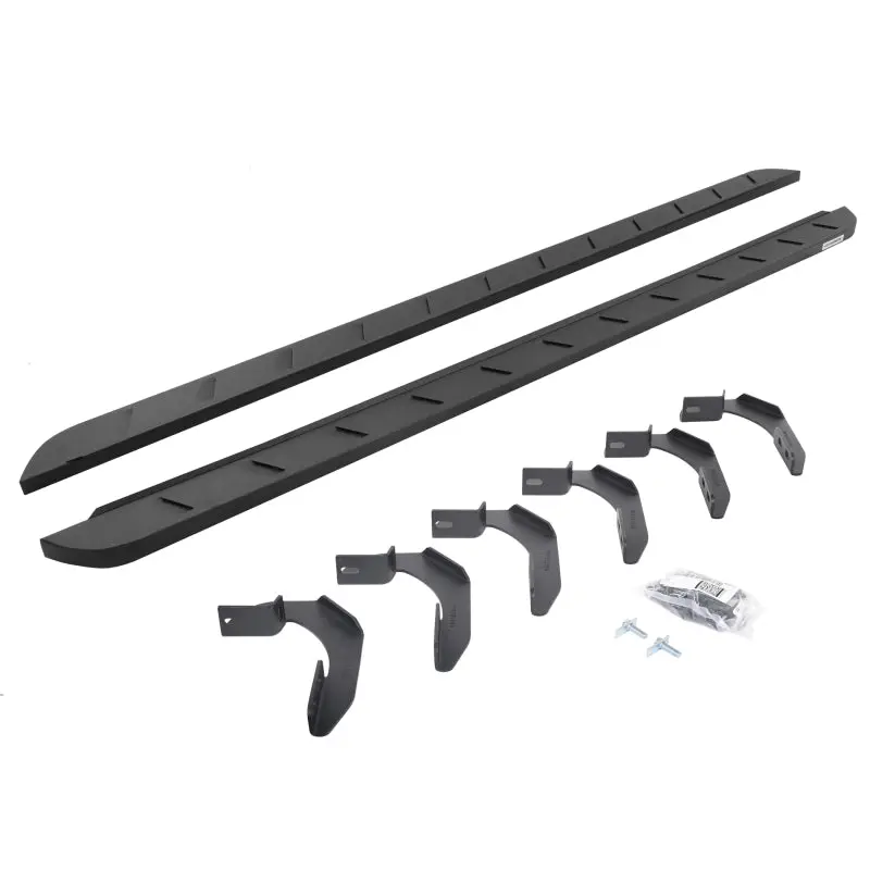 Go Rhino 04-14 Ford F-150 Super Crew 4Dr Rb10 Slim Running Boards Kit (Incl. Brackets) - Tex. Blk 1