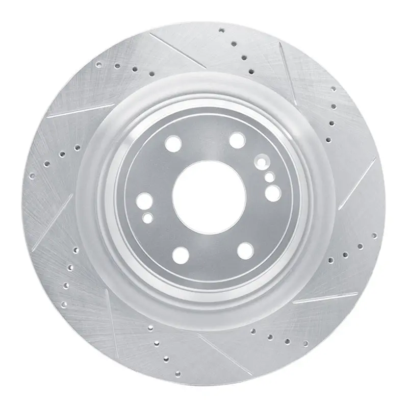 R1 14-20 Cadillac Escalade Front Right Drilled & Slotted Silver Brake Rotor 1
