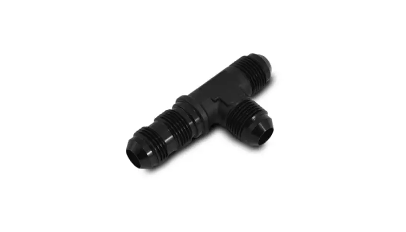 Vibrant -8An Bulkhead Adapter Tee On Run Fittings - Anodized Black Only 1