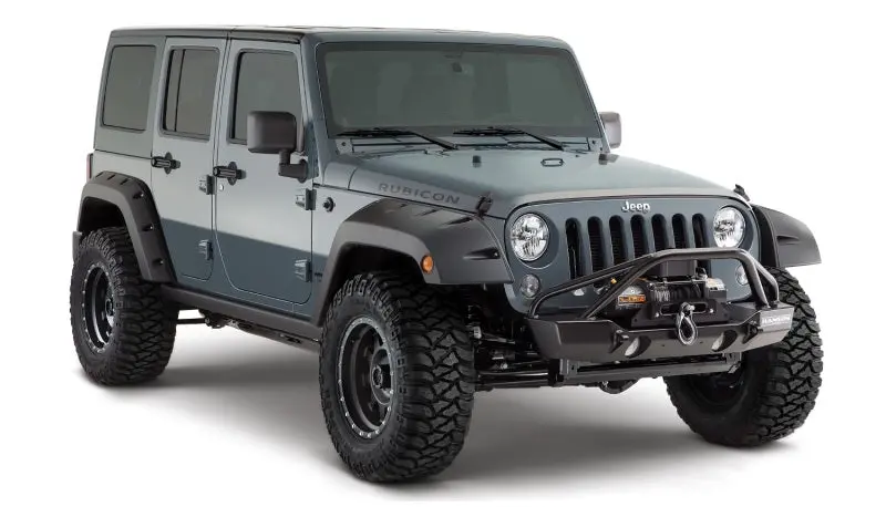 Bushwacker 07-18 Jeep Wrangler Unlimited Pocket Style Flares 2Pc 4-Door Sport Utility Only - Black 1