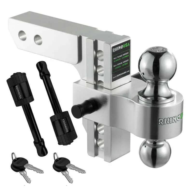Rhino Usa 6In Heavy Duty Drop Hitch - 2In (Silver) 1