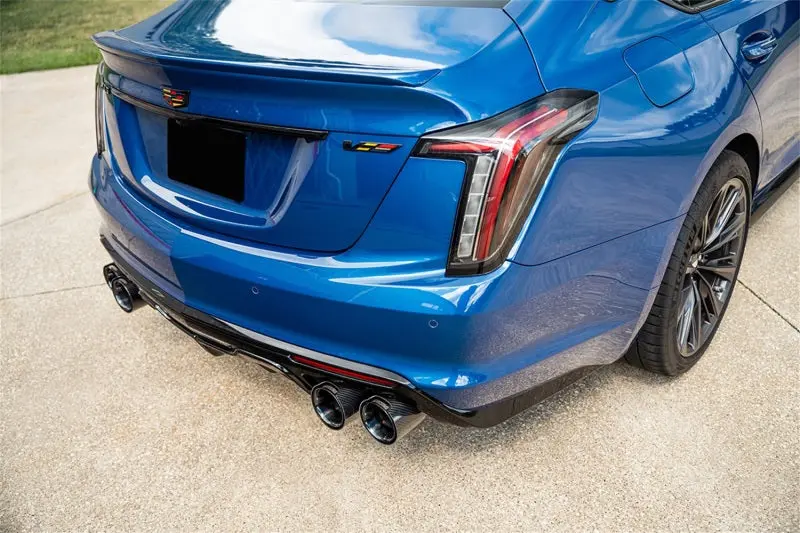 Corsa 2022-25 Caddy Ct5 V Blackwing 3In. Cat-Back W/ Act. Exh. - Dbl X-Pipe - Twin 4.5In. Blkcf Tips 2