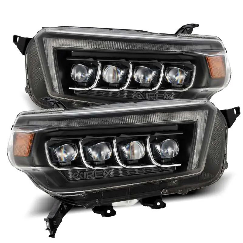 Alpharex 10-13 Toyota 4Runner Nova Led Projector Headlights Plank Style Black W/Seq Signal/Drl 1
