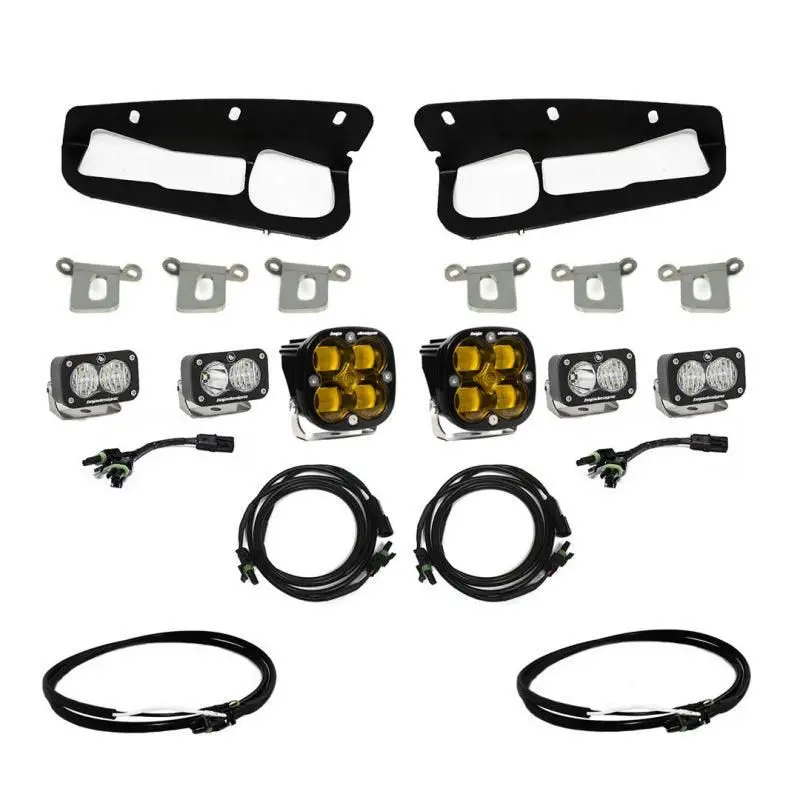 Baja Designs 2021+ Ford Bronco Amber Sae Fog Pocket Kit W/Upfitter 2