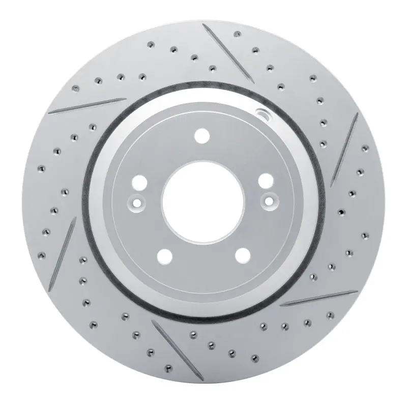 R1 18-23 Genesis G80 Rear Right Drilled & Slotted Geo-Carbon Rotor 1