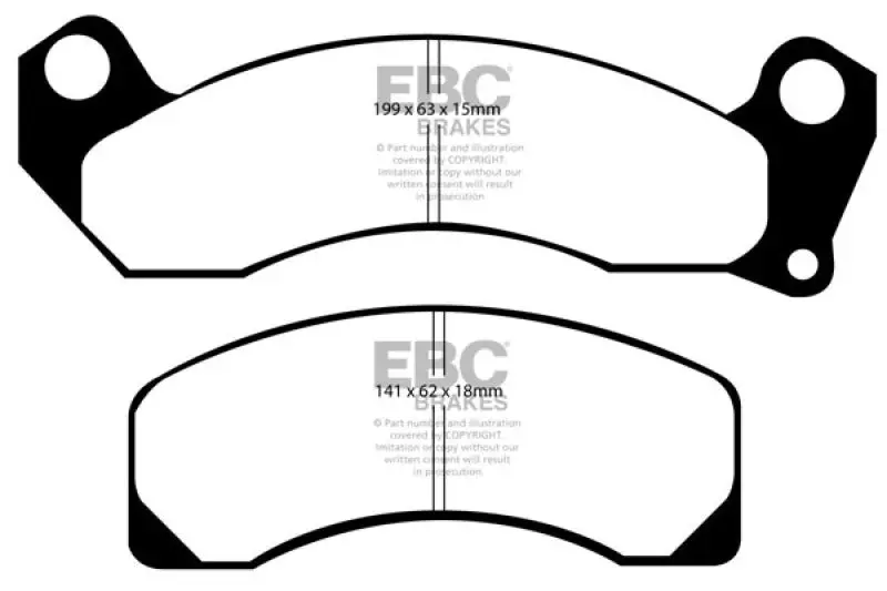 Ebc 83-93 Ford Mustang 2.3 (Rear Rotors) Yellowstuff Front Brake Pads 1