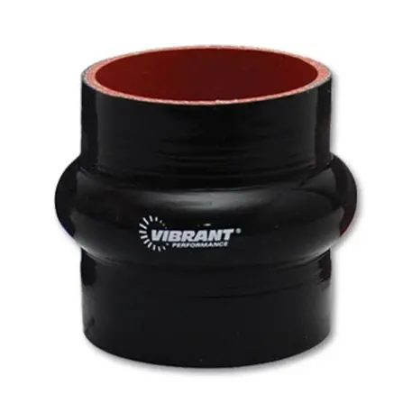 Vibrant 4 Ply Reinforced Silicone Hump Hose Connector - 4.5In I.D. X 3In Long (Black) 1