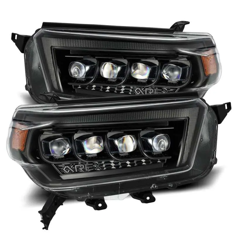 Alpharex 10-13 Toyota 4Runner Nova Led Proj Headlights Plank Style Alpha Black W/Seq Signal/Drl 1