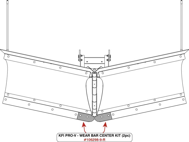 Kfi Wear Bar Center Kit V-Plow - 2 Pc. 1