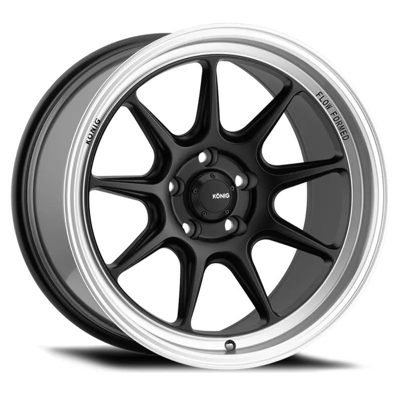 Konig Countergram 15X7.5 4X100 Et35 Matte Black / Matte Machined Lip 1