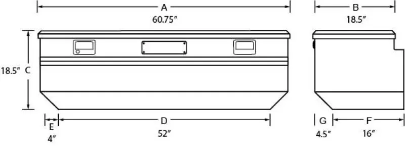 Tradesman Aluminum Flush Mount Truck Tool Box (60In.) - Brite 1