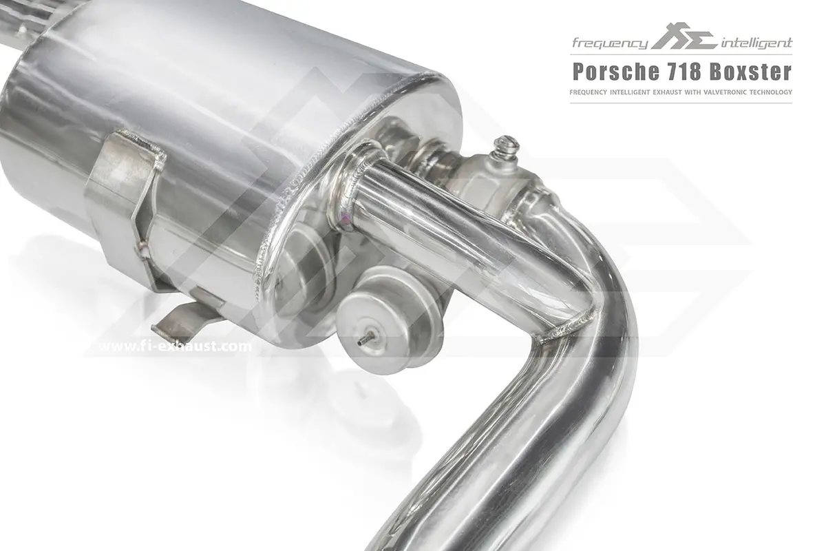 Fi Exhaust Porsche 718 Boxster/Cayman Mid Pipe + Valvetronic Mufflers + Dual Tips 1