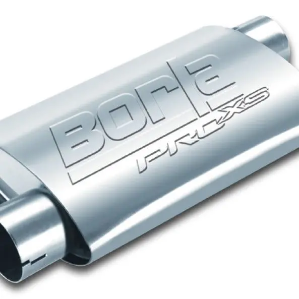 Borla Universal Pro-Xs Oval 2In Inlet/Outlet Offset/Offset Notched Muffler 1