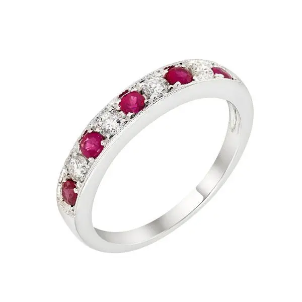 Cubic, Silver Engagement Wedding Band Ring 1