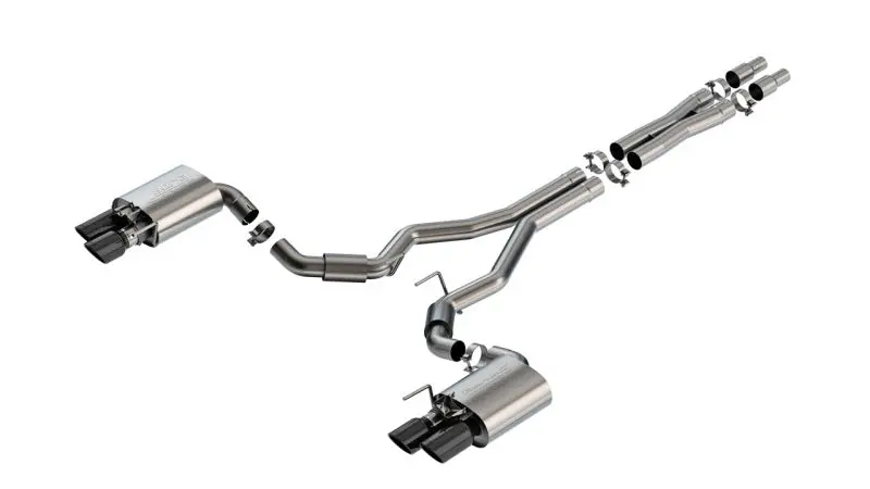 Borla 2024 Ford Mustang Gt 5.0L V8 W/ Active Exhaust S-Type Cat-Back Exhaust System - Black Chrome 1