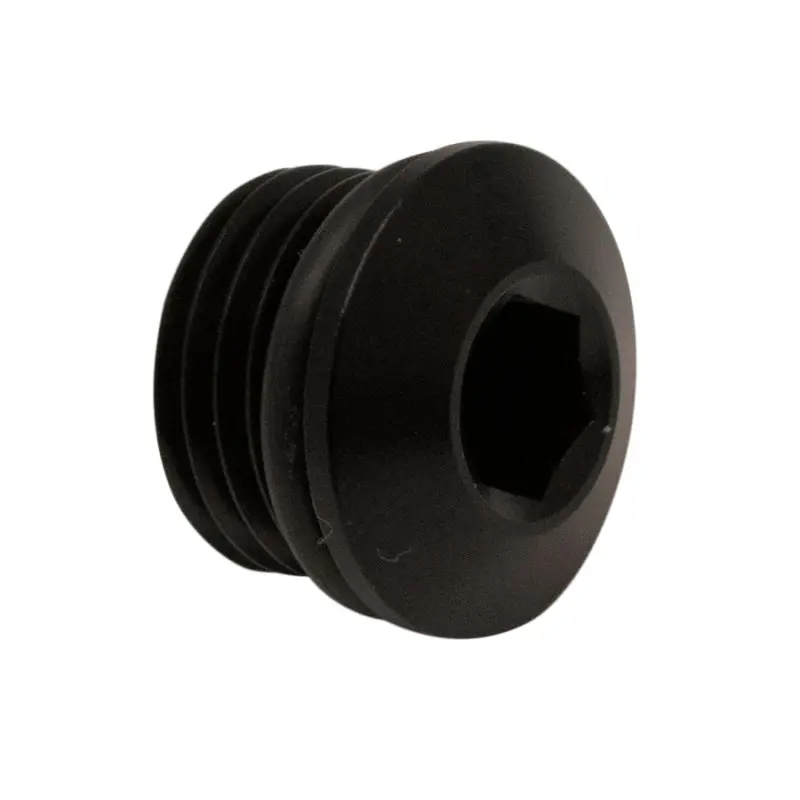 Deatschwerks 6An Orb Male Plug Low Profile Internal Allen/Hex (Incl O-Ring) - Anodized Matte Black 1