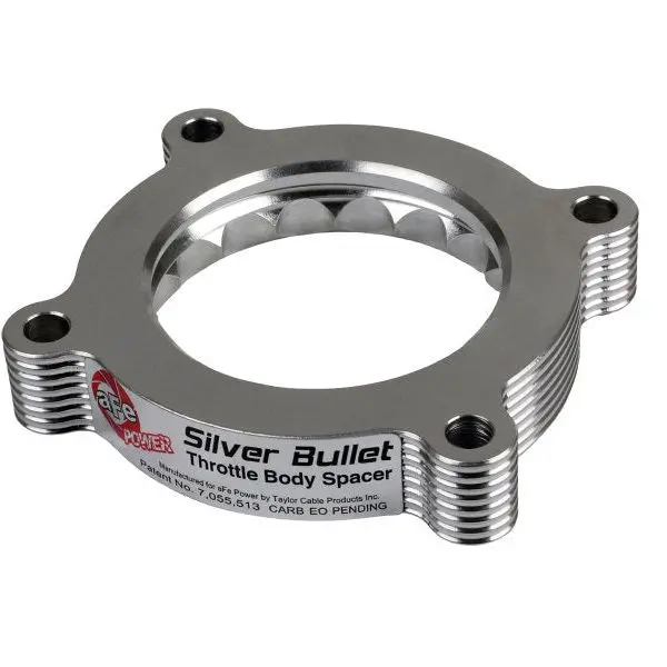 Afe 11-14 Ford Mustang/ 11-14 Ford F-150 V6 3.7L Silver Bullet Throttle Body Spacer - Silver 1