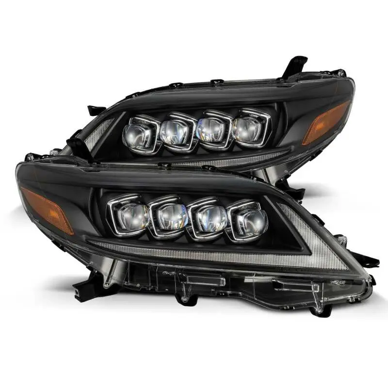 Alpharex 2011+ Toyota Sienna Nova Led Proj Headlights Plank Style Black W/Activ Light/Seq Signal/Drl 1