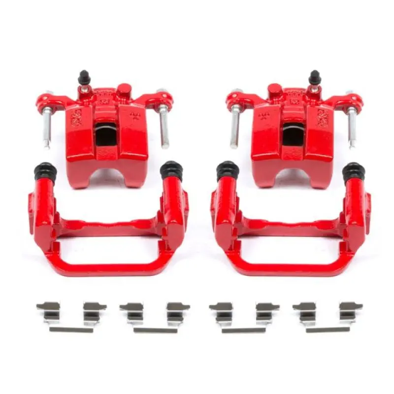 Power Stop 03-05 Infiniti G35 Rear Red Calipers W/Brackets - Pair 1