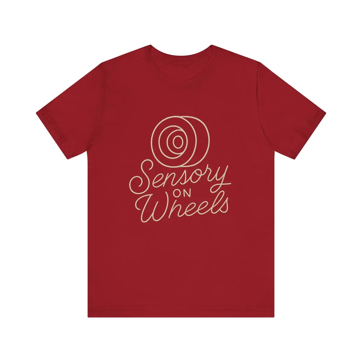 Unisex Tee Sensory On Wheels Logo Script Design 10