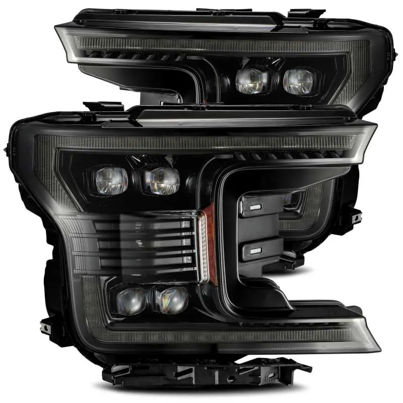 Alpharex 18-20 Ford F-150 Nova Led Proj Headlight Plank Style Alpha Blk W/Activ Light/Seq Signal/Drl 1