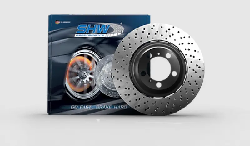 Shw 2003 Audi Rs6 4.2L Right Rear Cross-Drilled Lightweight Brake Rotor (4B3615602a) 1