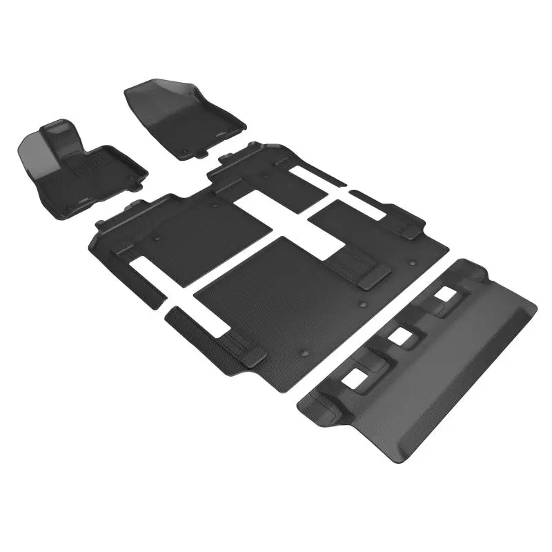 3D Maxpider 21-24 Toyota Sienna 8-Seat Kagu 1St, 2Nd, & 3Rd Row Floormats - Black 1