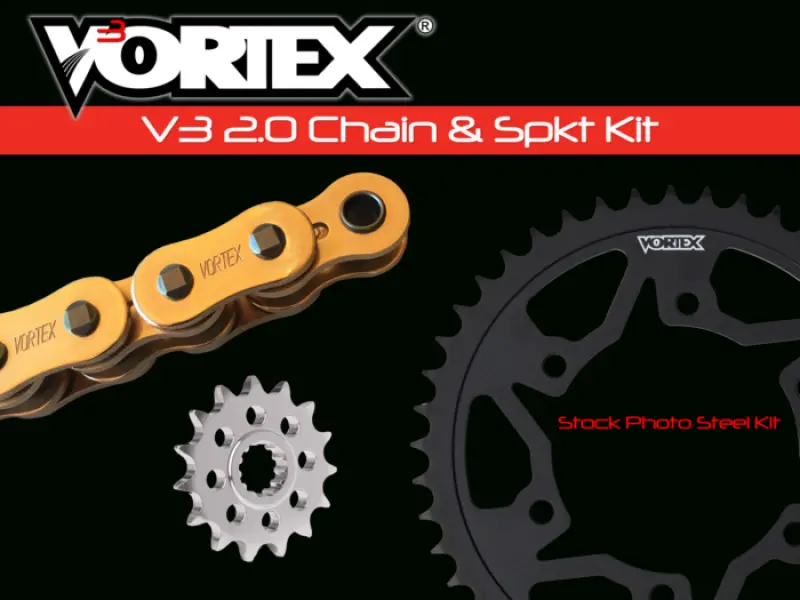 Vortex Racing V3 2.0 Chain And Sprocket Kit 3370-14,435K-43,G520sx3-112- Gold 1