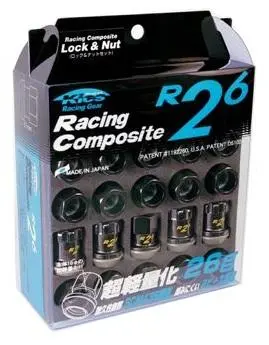 Project Kics 12X1.25 Black R26 Lug Nuts - 16+4 1