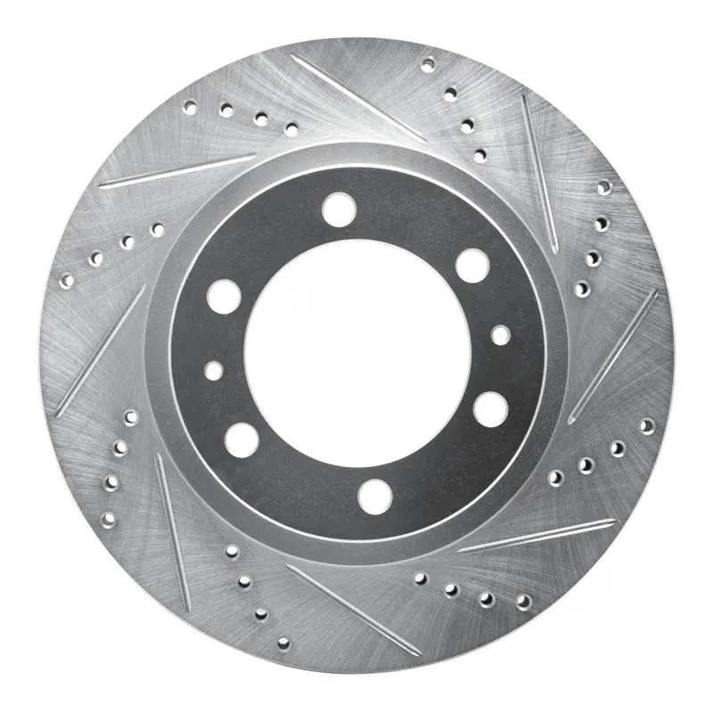 R1 03-23 Toyota Fj Cruiser Front Right Drilled & Slotted Silver Brake Rotor 1
