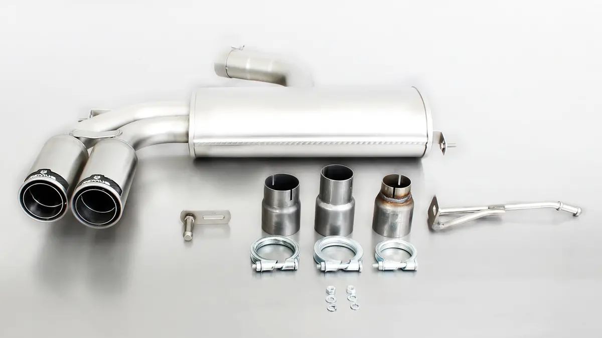 Remus Resonated Sport Exhaust Cat-Back-System Left Side With 2 Street Race Tail Pipes For Vw Golf V Gti/E30 1