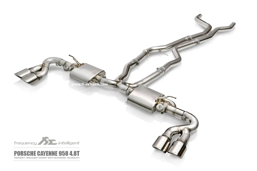 Fi Exhaust Porsche 958.1 Cayenne Turbo 4.8T Mid X Pipe + Valvetronic Mufflers + Quad Tips 1