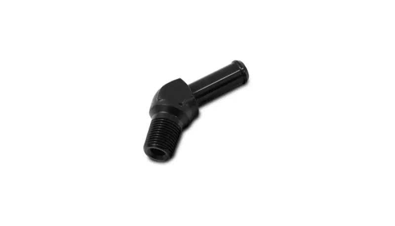 Vibrant 1/2In Npt To 1/2In Barb 45 Degree Fitting - Aluminum 1