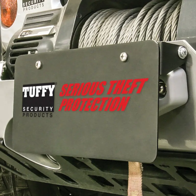 Tuffy Flipup License Plate Holder- Winch W/Hawse- Blk 1