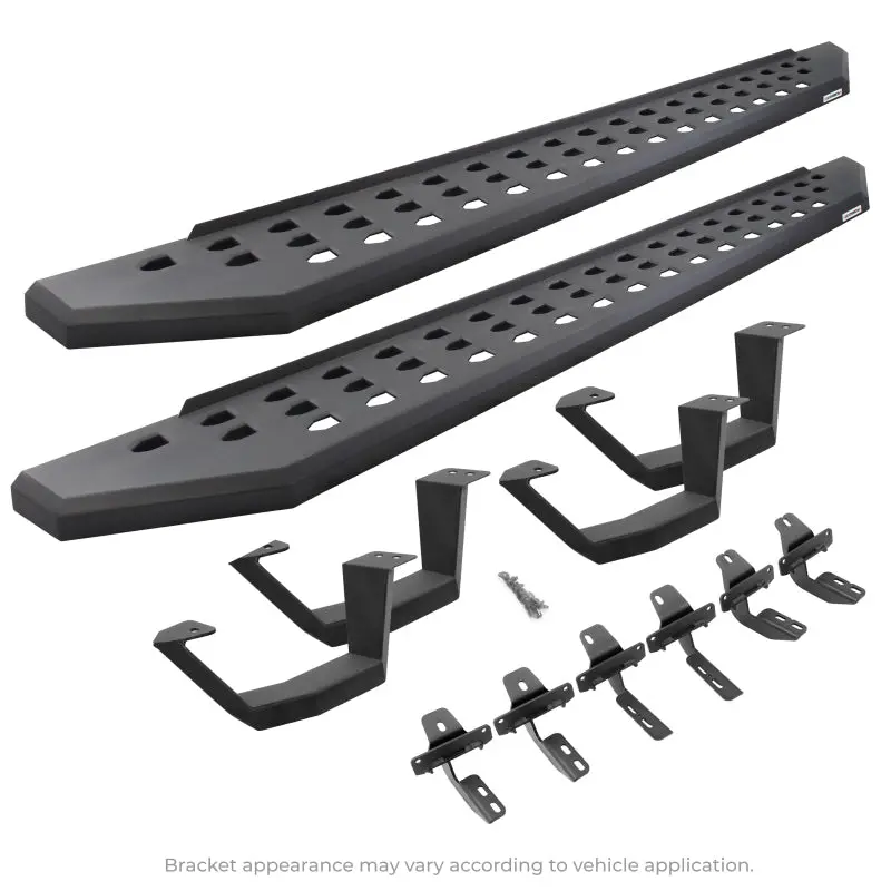 Go Rhino 2022 Toyota Tundra Dc 4Dr Kit W/Rb20 Running Board + Brkts + 4 Rb20 Drop Steps - Tex. Blk 1