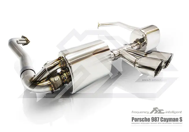 Fi Exhaust Porsche 987 Boxster/Cayman Mid Pipe + Valvetronic Mufflers + Dual Tips 1