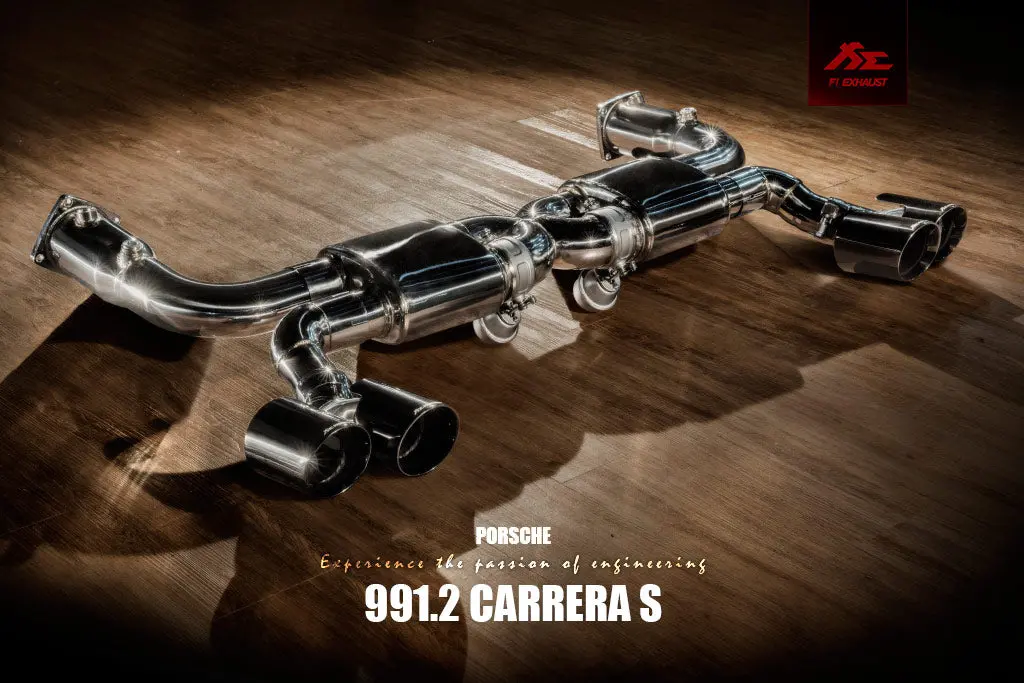 Fi Exhaust Porsche 991.2 Carrera/S Catless Pipe + Valvetronic Mufflers + Dual Tips + App Remote 1