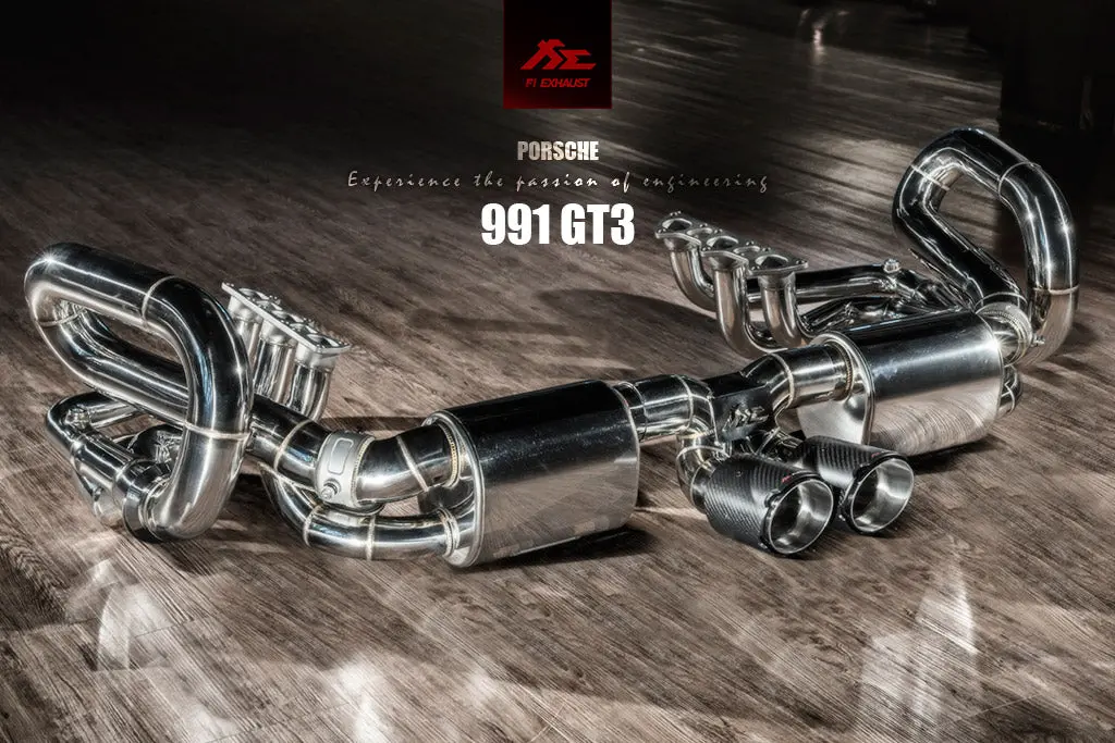 Fi Exhaust Porsche 991/991.2 Gt3/Gt3 Rs Valvetronic Mufflers + Dual Tips 1