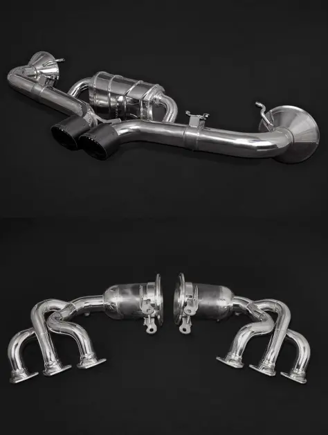 Capristo Porsche 992 Gt3 - Set: 250 Cell Headers + Valved Exhaust With Carbon Tips (Oe Actuators) - Black 1