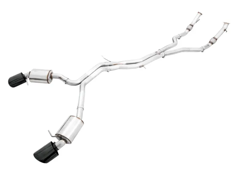 Awe Tuning Audi B9.5 Rs 5 Coupe Non-Resonated Touring Edition Exhaust - Rs-Style Diamond Black Tips 1