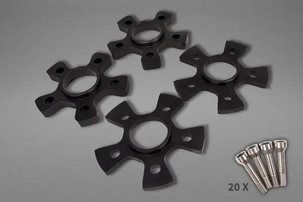 Capristo Ferrari 458 - Wheel Spacers 14Mm Front / 17Mm Rear (Star Shape) With Titanium Wheel Bolts 1