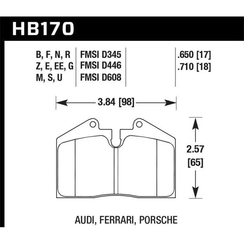 Hawk 89-94 Porsche 911 / 86-94 944 / 93 & 95 968 Front & Rear Dtc-70 Race Brake Pads 1