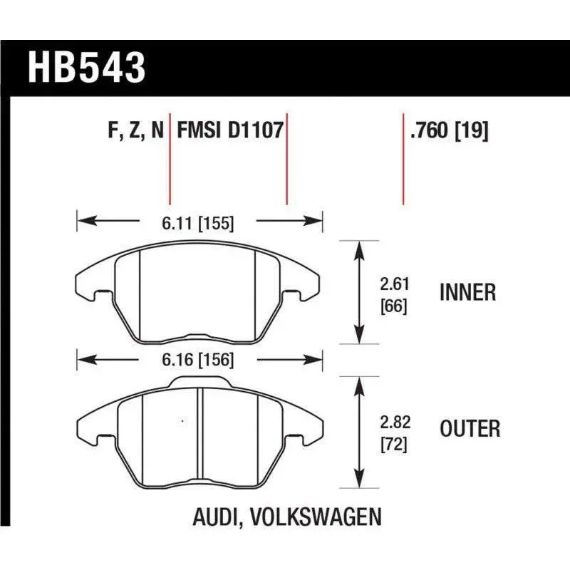 Hawk Hp+ Street Brake Pads 1