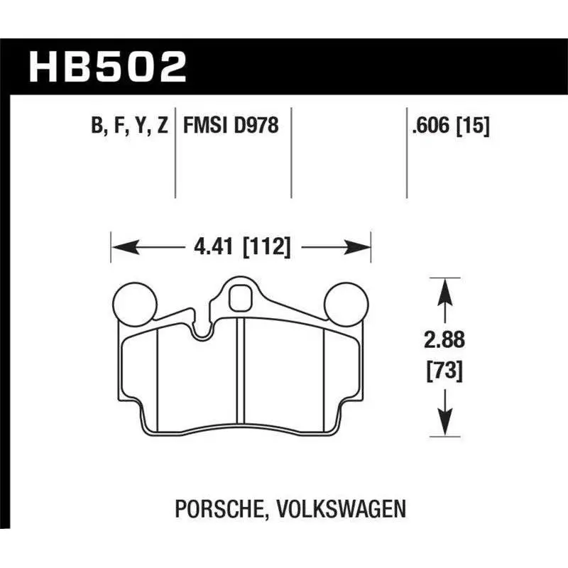 Hawk Porsche / Volkswagen Hps Street Rear Brake Pads 1