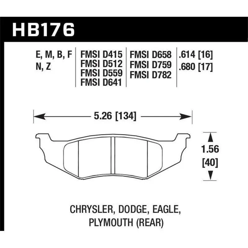 Hawk Srt4 Hp+ Street Rear Brake Pads 1