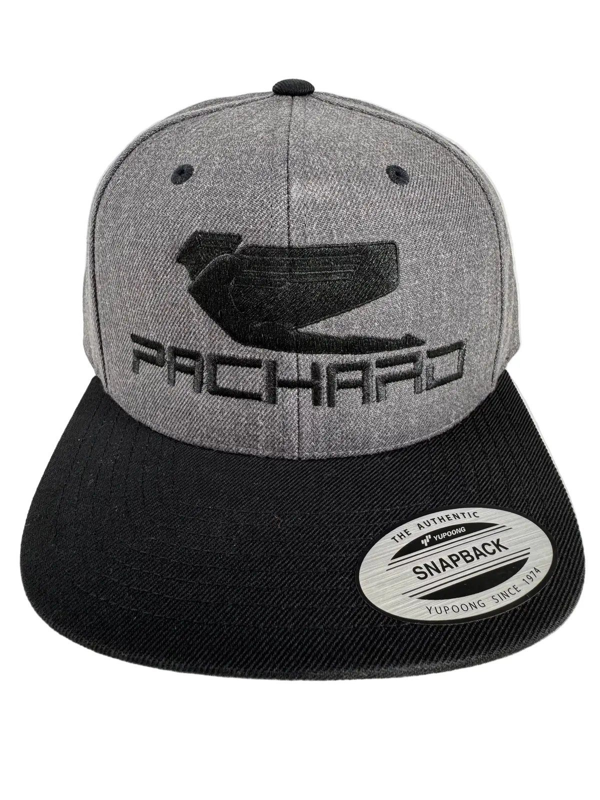 Embroidered Snapback Flat Brim Black Logo 1