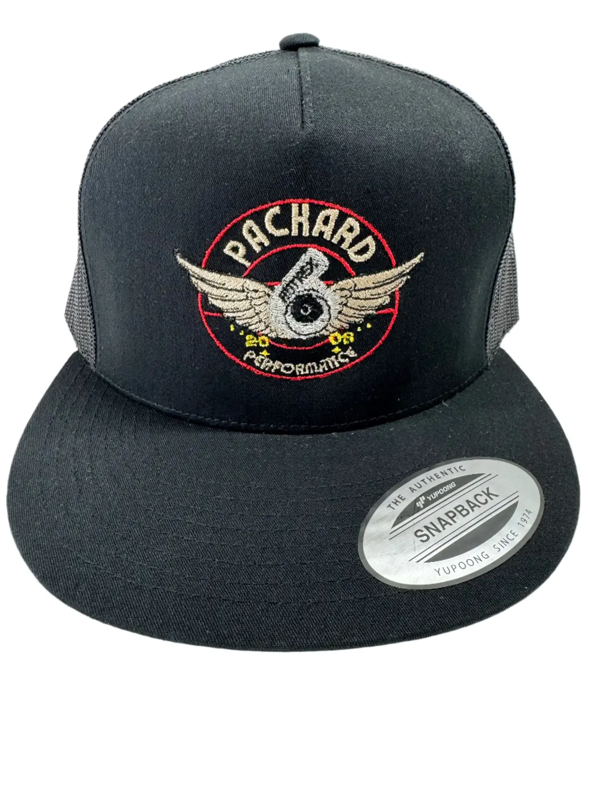 Embroidered Trucker Hat Flat Brim "Old School" Logo 1