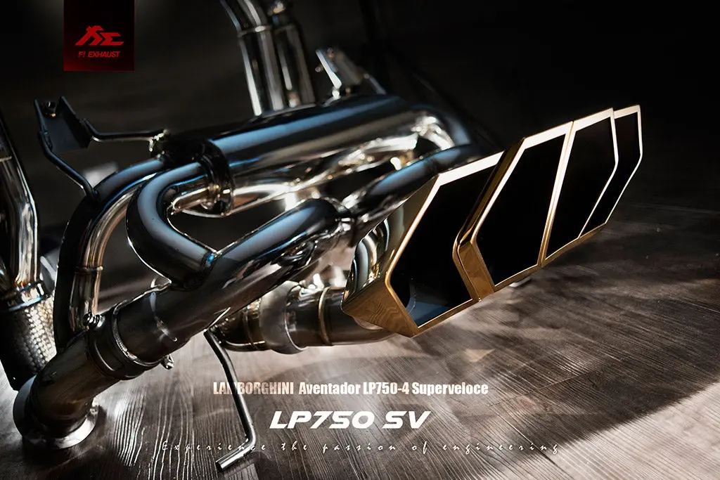 Fi Exhaust Lamborghini Aventador Lp750-4 Sv Catback Valvetronic Mufflers + Quad Tips + Ultra High Flow Pipe + Heat Protector For Cat Pipe 1